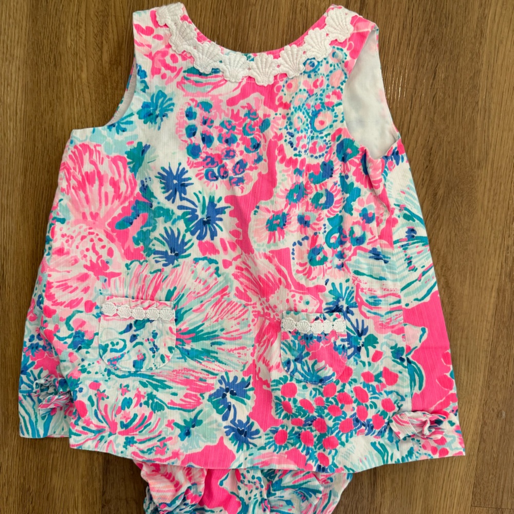 Lilly Pulitzer Pink and Blue Baby Dress